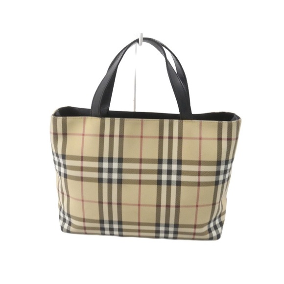Authentic Burberry Tan and Black Checkered Tote - Picture 1 of 5